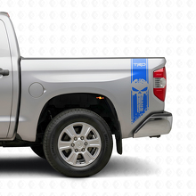 TRD Punisher Schädel Heckseiten Vinyl-Aufkleber Set für Toyota Tacoma Tundra_2