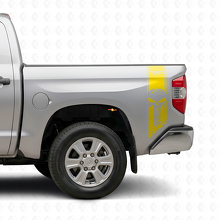 TRD Punisher Schädel Heckseiten Vinyl-Aufkleber Set für Toyota Tacoma Tundra_5