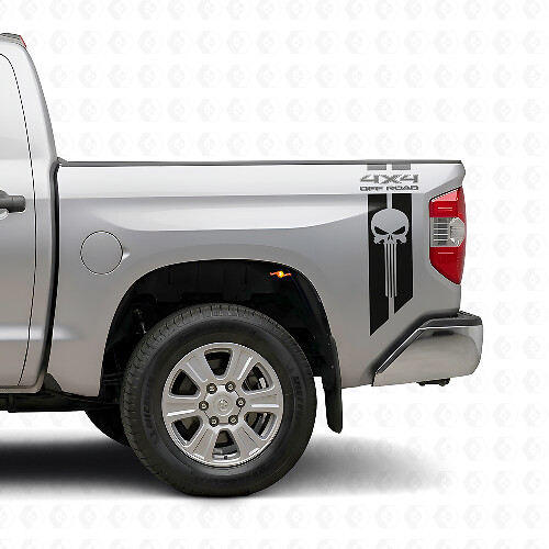 4x4 Offroad Punisher Schädel Heckseiten Vinyl Aufkleber Set für Toyota Tacoma Tundra