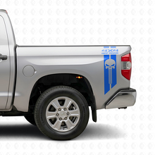 4x4 Offroad Punisher Schädel Heckseiten Vinyl Aufkleber Set für Toyota Tacoma Tundra_2