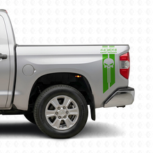 4x4 Offroad Punisher Schädel Heckseiten Vinyl Aufkleber Set für Toyota Tacoma Tundra_3
