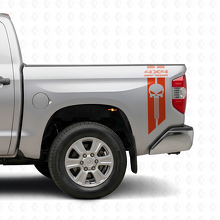 4x4 Offroad Punisher Schädel Heckseiten Vinyl Aufkleber Set für Toyota Tacoma Tundra_4
