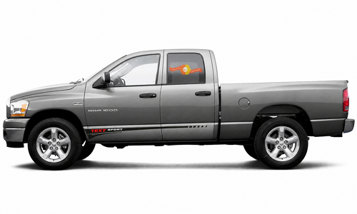 TEXT Sportstreifen Seitenaufkleber Vinyl für Dodge Ram 1500