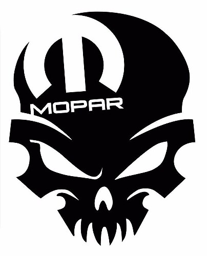 Skull Morap Logo Fenster-Vinylaufkleber für Dodge Fahrzeuge