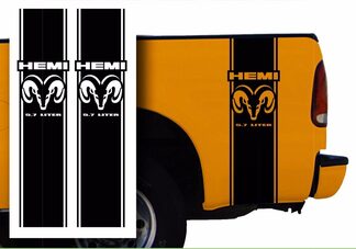 Hemi Dodge Mopar Pickup Truck Bed Stripes Aufkleber / Wählen Sie jetzt die Farbe