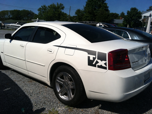 T/X hinteres Kotflügel-Streifenpaar Vinyl-Aufkleber für Dodge Charger 2006-2010