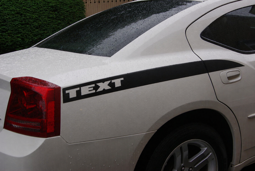 Individuelle Text-Heckkotflügel-Streifen Vinylaufkleber Decals passend für Dodge Charger 5747