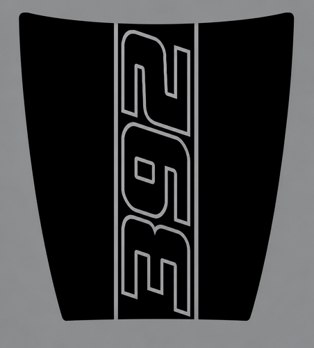 392 Daytona Style Outline Center Panel — Vinylaufkleber (Motorhaube) für Dodge Charger 2015-2018
