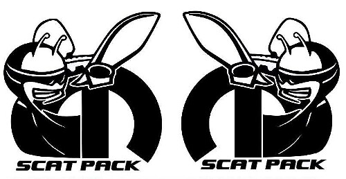 2 X Dodge Challenger Scat Pack 392 HEMI Shaker Hood Aufkleber Aufkleber Emblem Scatpack