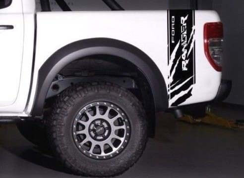 FORD RANGER Wildtrak Logo Seitenbett Streifen Grafik Aufkleber Heckklappe 06-18
