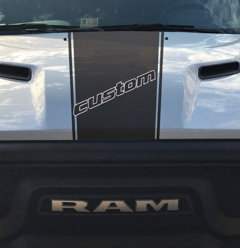 Individueller Umriss Motorhauben-Rallye-Streifen Motorhauben-Vinylaufkleber für RAM 1500 2023