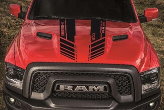 Doppelstreifen-Vinyl-Aufkleber für DODGE RAM 1500 HOOD