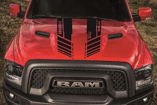 Doppelstreifen-Vinyl-Aufkleber für DODGE RAM 1500 HOOD