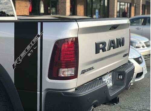 Rebel 5.7L Streifen Bettseiten Vinylaufkleber für Dodge Ram 1500
