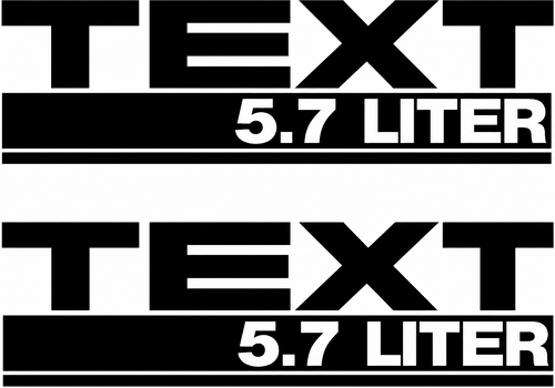 TEXT 5,7 LITER Twin Block Schriftzug Universeller Vinyl-Aufkleber für Dodge