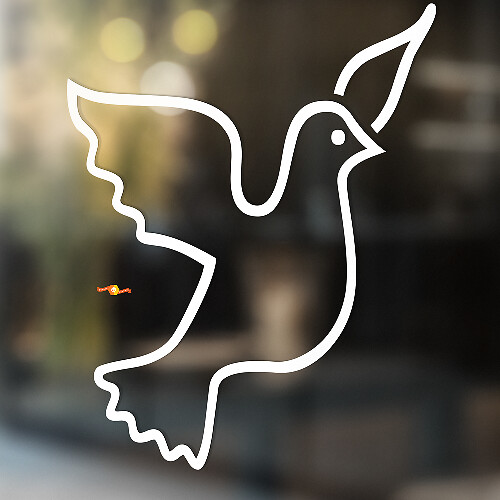 Dove Outline Style Art Universeller Vinyl-Aufkleber