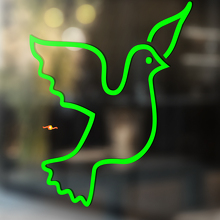 Dove Outline Style Art Universeller Vinyl-Aufkleber_3