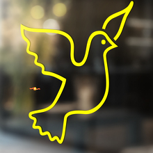 Dove Outline Style Art Universeller Vinyl-Aufkleber_4