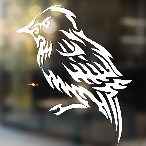 Angry Sparrow Universeller Vinyl-Aufkleber