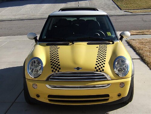 Schachbrett-Kaputtenstreifen Vinyl-Aufkleber Für Mini Cooper 2002-2004