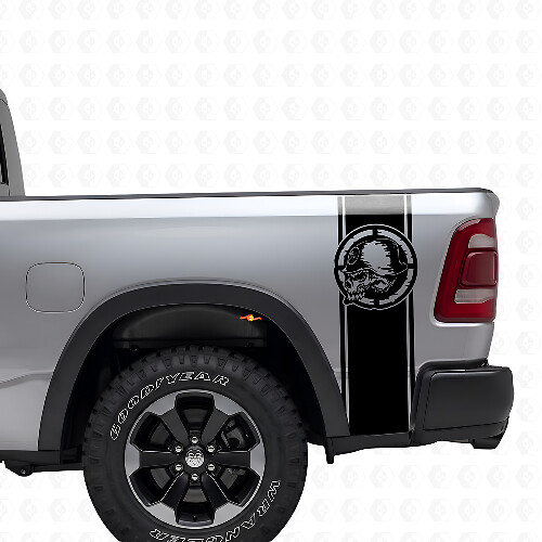 Metal Mulisha Schädel Heckseiten Streifen Vinyl Aufkleber Set für Pickup Trucks