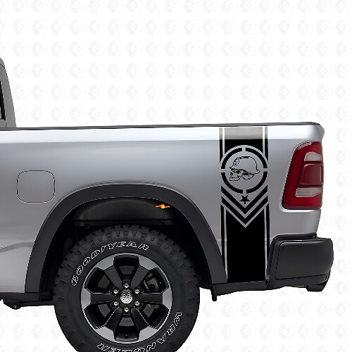 Metal Mulisha Stil Rückseitige Seitenstreifen Vinyl Aufkleber Satz für Pickup Trucks