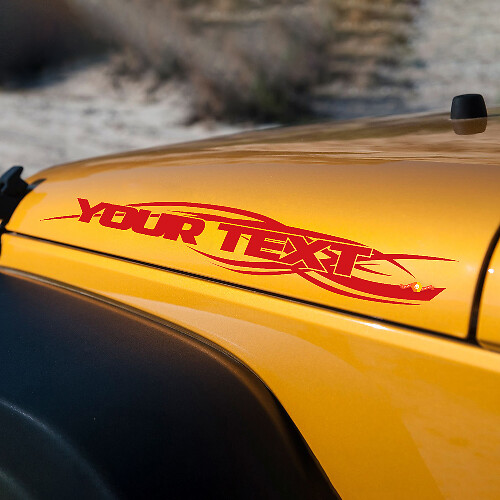 Individuelle Schrift mit Tribal-Muster Motorhauben-Vinyl-Aufkleber für Jeep Wrangler 1997-2018_1