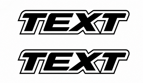 TEXT Outline Block Lettering Pair Universal Vinylaufkleber für Ford F-150 2009-2017