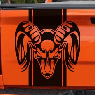 Dodge Ram Streifen Logo Grafik Aufkleber Aufkleber Seite hinten LKW Vinyl Totenkopf Bett Auto