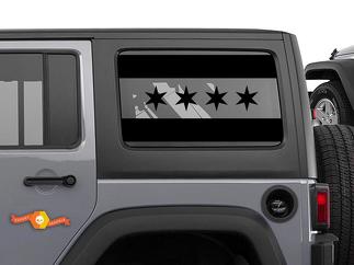 City of Chicago Flagge Aufkleber American Jeep Wrangler JKU Fenster Vinyl Offroad