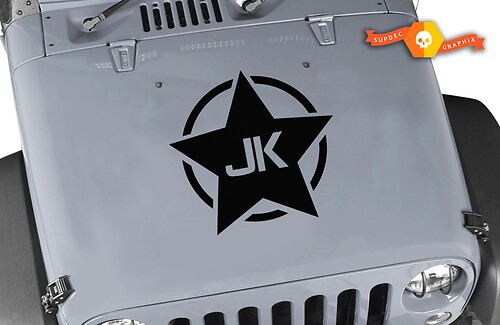 Army Star Vinyl Aufkleber Aufkleber USA Military Jeep jku jk Wrangler Hood Mattschwarz