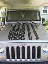 Distressed American Flag Hood Sticker Aufkleber – Jeep Wrangler
 2