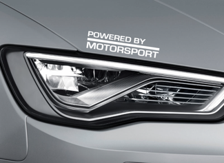 Powered by Motorsport Vinyl-Aufkleber, Auto-Logo, Motorhaubenschürze – passend für Audi a4 a3 – SS22