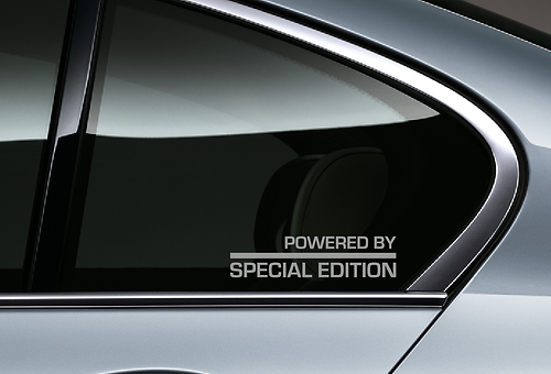 Angetrieben von Special Edition Seitenfenster Vinyl-Aufkleber