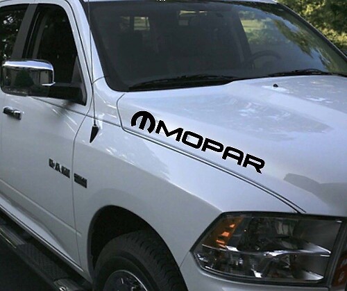 2 MOPAR LKW Auto Vinyl 4 x 20 Aufkleber Rebellen Aufkleber Dodge Ram Motorhaube beidseitig Hemi neu