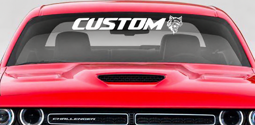CUSTOM Cat Banner — Vinyl-Aufkleber (Windschutzscheibe) für Dodge Challenger Hellcat
