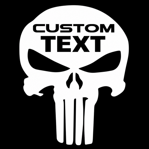 CUSTOM TEXT Long Tooth Skull Motorhaube Vinylaufkleber für Dodge Ram 1500