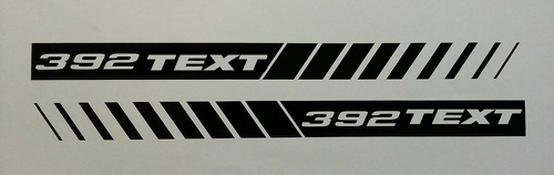392 Hemi Custom TEXT Strobe-Streifen Motorhaube Vinylaufkleber für Dodge Charger
