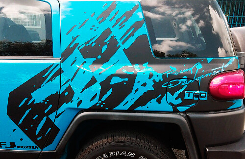 Spritzschutz hinterer Seitenscheibenaufkleber für Toyota FJ Cruiser (eine Seite)
