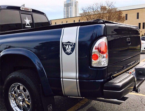 Raiders-Stil Rückseitiger Seitenstreifen Vinyl-Aufkleber Set für Dodge Ram