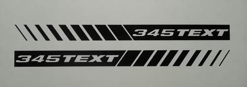345 Hemi Style Custom TEXT Linear Stripes — Vinylaufkleber (Motorhaube) für Dodge Charger