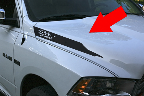 T/X Motorhauben-Speer Paar Motorhauben-Vinylaufkleber für RAM 1500 2022