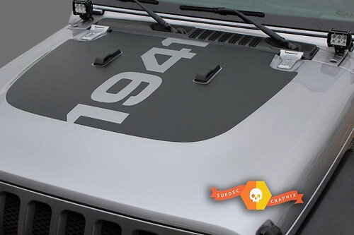 1941 Blackout Style Motorhauben Vinyl-Aufkleber für Jeep Wrangler JL 2017-heute