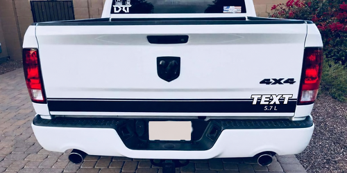 Individueller Text-Heckklappen-Streifenaufkleber für Dodge Ram 1500 2000–2018