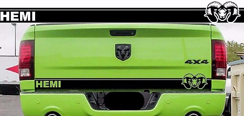 Totenkopf-Heckklappen-Streifen Vinyl-Aufkleber für Dodge Ram 1500 2009-2018
