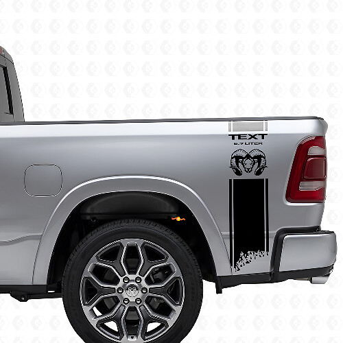5,7L Custom Hemi Seitenstreifen aus Vinyl für die Ladefläche Dodge Ram 1500-3500