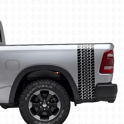 Reifenprofil Vinyl-Aufkleberset für den Laderaumrand des Dodge Ram 2009-2018