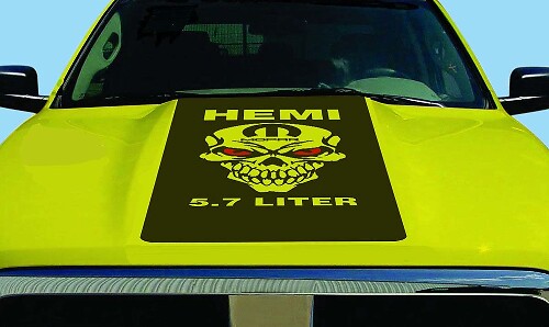 HEMI Stil Schädel Motorhauben Vinylaufkleber für Dodge Ram