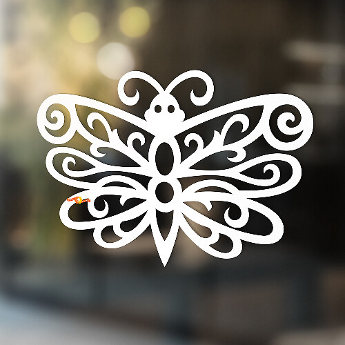 Lacy-Schmetterling-Silhouette Universeller Vinylaufkleber