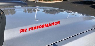 392 Performance Motorhaubenaufkleber Dodge Challenger Charger HEMI Scat Pack V8 SRT Rot Scatpack